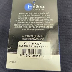 Irideon Cadence Elite Breech Womens 1X Black Knee Patch Equestrian Riding Pants