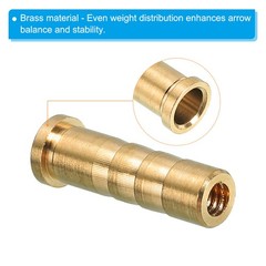 38 Grain Archery Arrow Brass Insert 12 Packs for 244/ 6.2mm Carbon Arrows