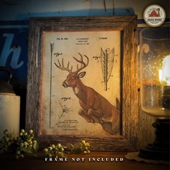 Vintage Archery Arrow Patent Art Print Whitetail Deer Bow Hunting Wall Decor