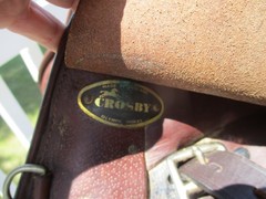 18» MEDIUM CROSBY A/P ENGLISH SADDLE w NEW LEATHERS &BREAKAWAY IRONS,