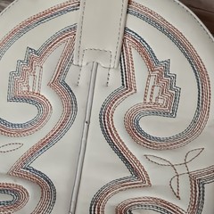 ROPER Western Boots 7 JK Brown Leather Two Tone Embroidered Made in Spain