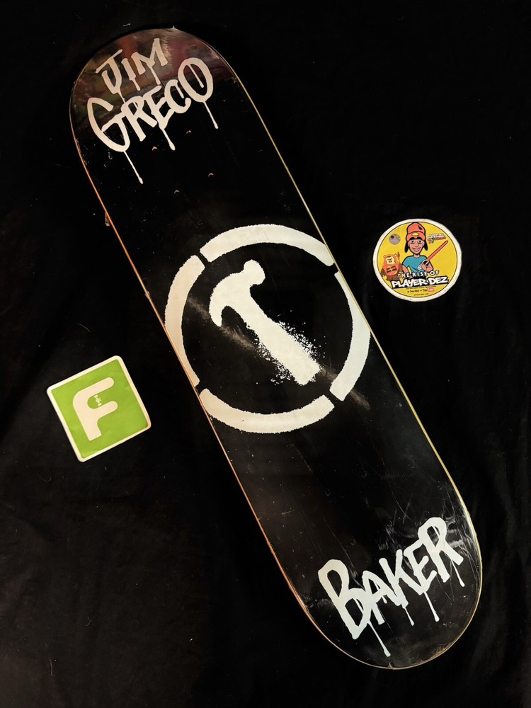 RARE VINTAGE Jim Greco Black 2003 Baker Pro Rider Skateboard Deck Hammers Shrink
