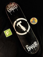 RARE VINTAGE Jim Greco Black 2003 Baker Pro Rider Skateboard Deck Hammers Shrink