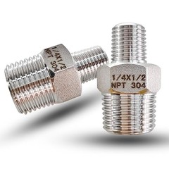 1/2″ Male to 1/4″ Male NPT Hex Reducing Nipple Fitting 1/2″ x 1/4″ Male