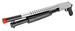 Pistol Grip Pump Action Airsoft Shot Gun Chrome Trim Shoot 300 FPS 6mm BB
