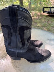 Tecovas Black Suede Leather Pull-On Western Cowboy Boots Men’s US 8.5D