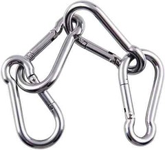 304 Stainless Steel Spring Snap Hook Carabiner Clip Set Of 6 264Lbs