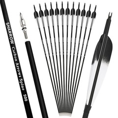 28″ 30″ 31″ Archery Carbon Arrows SP500 Feather Screw-in Tip Recurve Bow Hunting