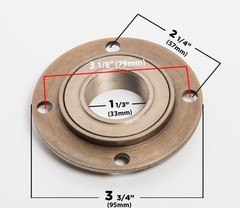 Free wheel threaded Large Size w hub adapter f 1/2″ shaft axle 4 holes