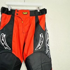 Mens Paintball Pants Size S Paintgall Red Black Padded Thick Tactical Team Gear