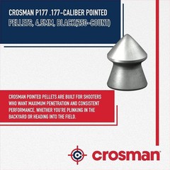 Crosman P177 .177-Caliber Pointed Pellets, 4.5mm, Black(250-Count)