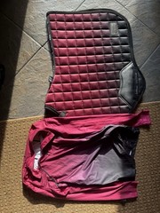 LeMieux Spectrum Dressage Saddle Pad – Red and Black Colorway with matching top