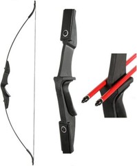 TOPARCHERY Archery 57″ Takedown Youth Recurve Bow Hunting Black 40lbs,