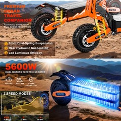 Dual Motor 5600W Electric Scooter 60V 27AH Adult Folding Off Road EScooter 50MPH