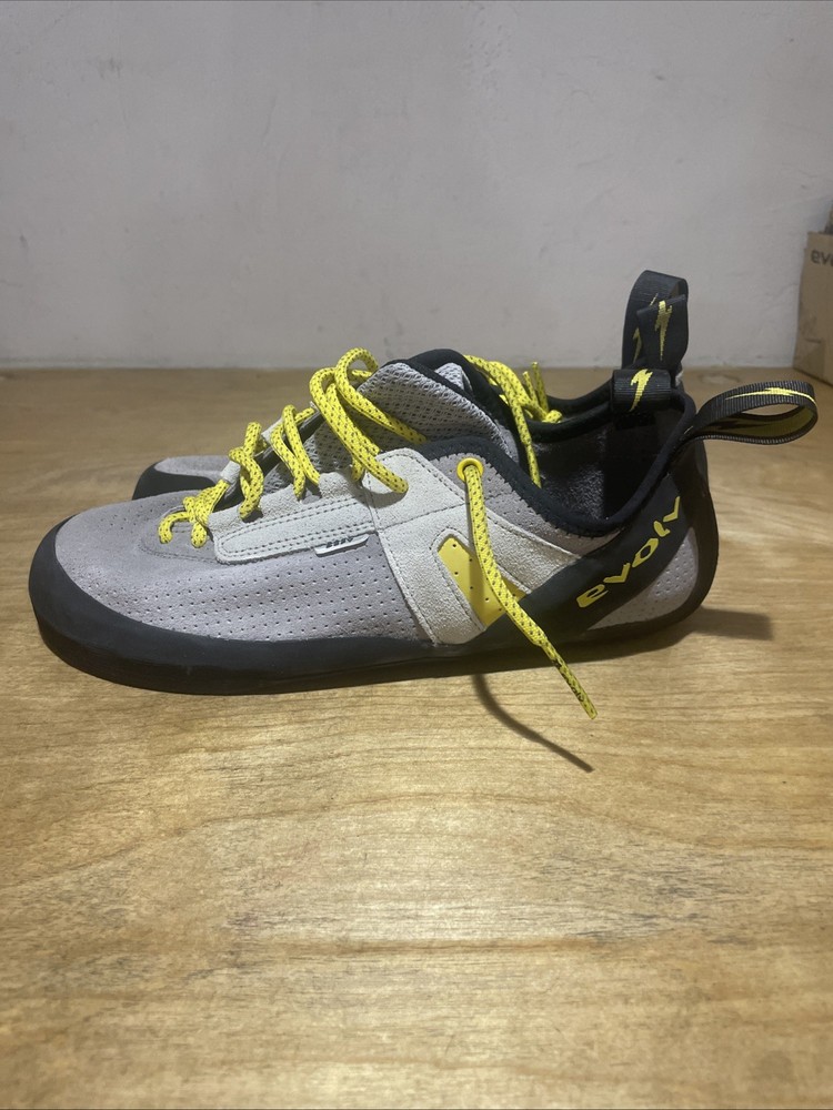 Evolv Defy Lace Climbing Shoes, Gray/White, M11 W12