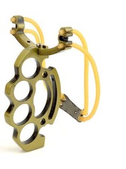 Heavy Duty Metal Two Card Rubber Band Outdoor Hunting Slingshot 6 1/4 inches