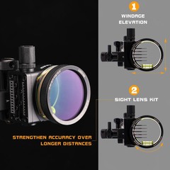 Archery 5 Pin Bow Sight 0.019″ Pin 4X 6X 8X Lens Adjustable Compound Bow Hunting