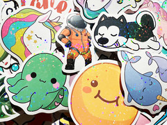 10-100 Cute Holographic & Reflective Sticker Pack Sweet Themes Lot For Laptops