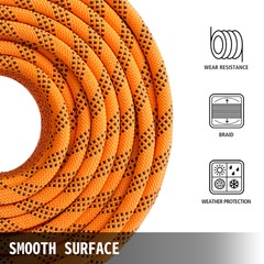 VEVOR 9/16″ x 200′ Polyester Rope Dual Braid Pull Rope 8600 lb Breaking Strength