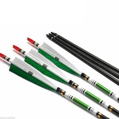 12X 30» Spine 500 Carbon Arrows Turkey Feather for Recurve Bow Hunting Shooting