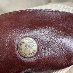 Winchester Guns & Ammunition Travel Bag Case Leather and Canvas