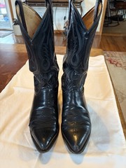 Tony Lama Black Western Equestrian Boots Size 10 1/2 Style 2923