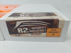 2.0″ Flo Orange Raptor II R2 Vanes By Norway Industries: Bulk Pack Of 500 Count