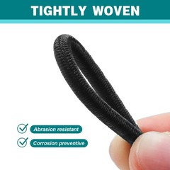 1/8″ Bungee Shock Cords with Hooks,65 Feet 1/8 inch x 65 feet, Black, Black