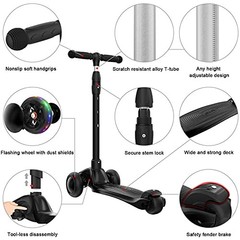 Kick Scooter B03, Lean ‘N Glide 3-Wheeled Push Scooter with Extra Wide Black