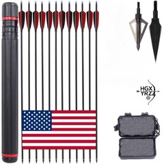 Archery Arrowhead Quiver Carbon Arrows 30″ Turkey Feather Compound Recurve Bow