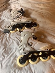 K2 Alexis 80 Pro Women’s Inline Skates Roller Blades Size 7 Pink Ribbon EUC