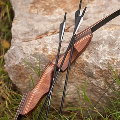 60″ Archery Wooden Takedown Recurve Bow RH for Teens to Adults Hunting & Target