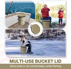 YETI 5 Gallon Bucket Seat – 360-Degree Swivel Lid, Cushion for Fishing, Hunti…
