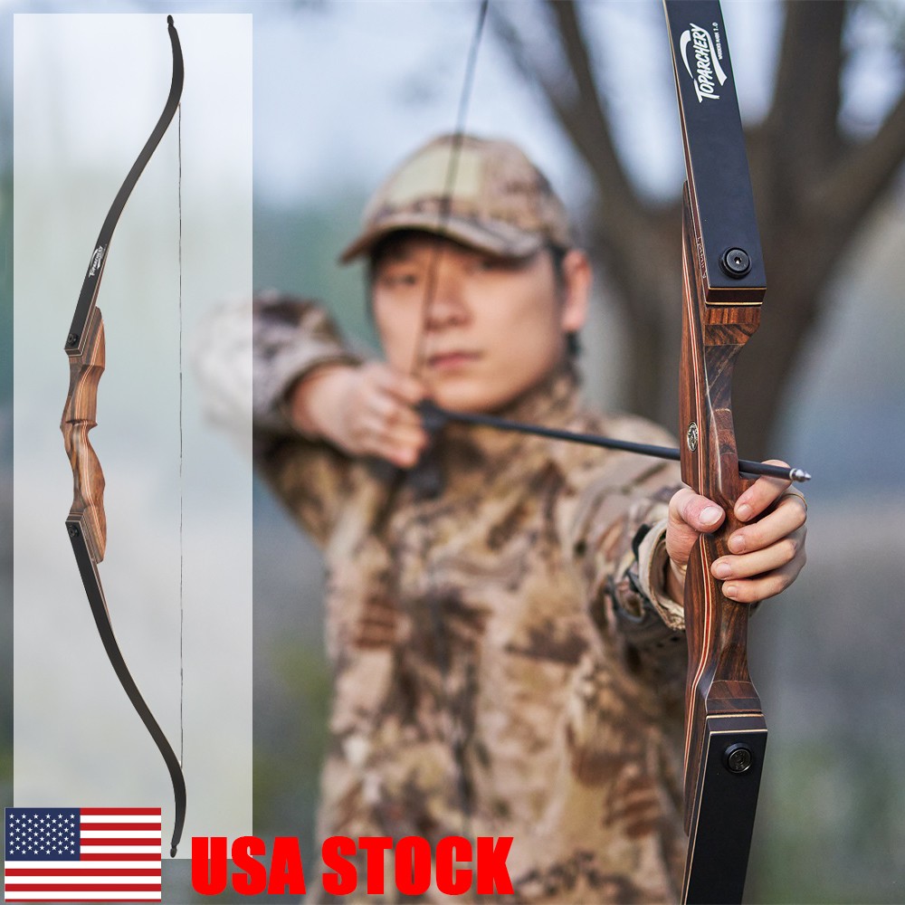 60″ Takedown Recurve Bow 25-60lbs Archery Outdoor Bow Hunting Shooting Target