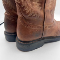 Ariat Sierra Saddle Western Work Boots Pull On Leather Round Toe Brown Size 8.5D