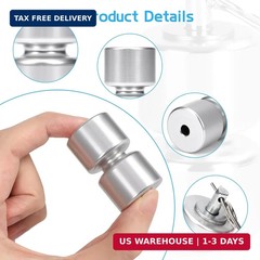 4Pcs Aluminum Alloy Rollers Pins Washers Rings Silvery/Black with EZ Spring Clip