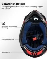 ILM Adult Dirt Bike Helmets Men Women Motocross ATV Off Road Helmet with Gogg…