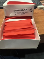 V-Max 5″ Vanes 150 Pack Arrow Fletchings 9 Color Choices yellow, orange, purple,