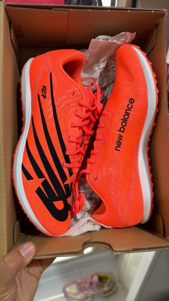 New Balance XC Seven v4 Track Spikes Running Shoes Orange/Black w/ Box UXCR7A4