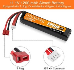 11.1V 2000mAh Airsoft Battery LiPo Rechargeable Hobby w/ Mini Tamiya Connector