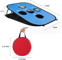 Juego de cornhole portátil y plegable de 5 hoyos con 8 bolsas de frijoles NEW US