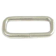 Pack Of 100 1/2 X 5/8 Inch Nickle Plated Wire Rectangle Strap Loop