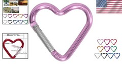 Multi-Color Heart-Shaped Carabiner Clip – Durable Aluminum Gear Attachment