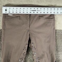 Equiline Breeches Women’s Size IT46 Brown Knee Grip Floral Equestrian