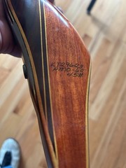 Bear Kodiak Hunter Recurve Bow Right Handed 60in 45# Canada 1953