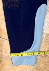 Dover Full Seat breeches- Size 32 Navy with Light blue piping