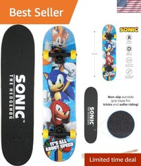 Sonic Character Skateboards – Cruiser Skateboard with ABEC 5 Bearings, Durabl…