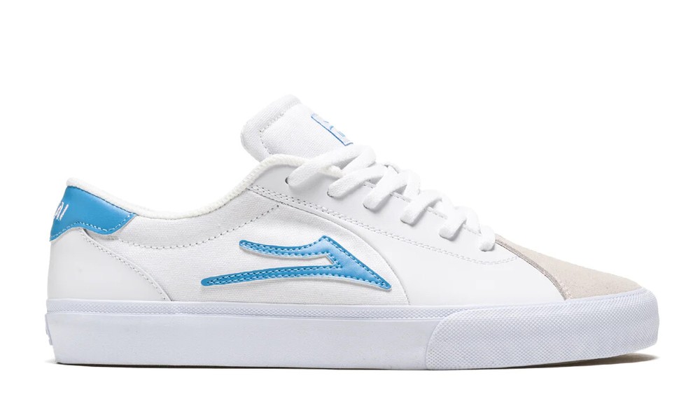 Lakai Shoes Flaco II – White/Cyan Leather