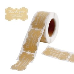 500 Natural 2″ Self Adhesive STICKERS Thank You For Supporting My Small Business