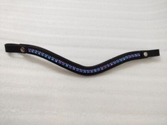 Blue & Purple Effect Crystal snap Browband For Horse Bridle.